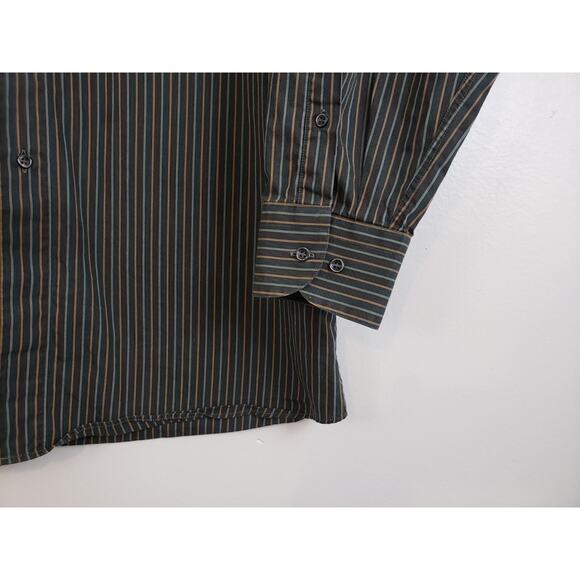 (N5) Y2K St. Croix Mens Shirt Size L Striped Long Sleeve Gorpcore Business Italy - Picture 4 of 7